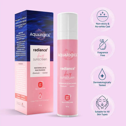 Aqualogica Radiance Sunscreen + Illuminate Oil Free Moisturiser Combo - combo