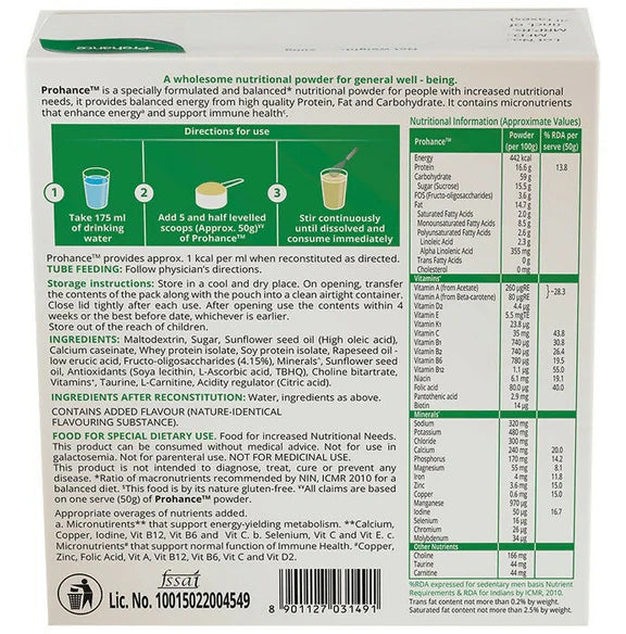 Prohance Complete Nutritional Drink Powder - Vanilla Flavor - 200 gm