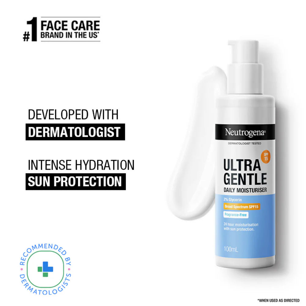 Neutrogena Ultra Gentle Daily Face Moisturizer With SPF 15 - 100 ml