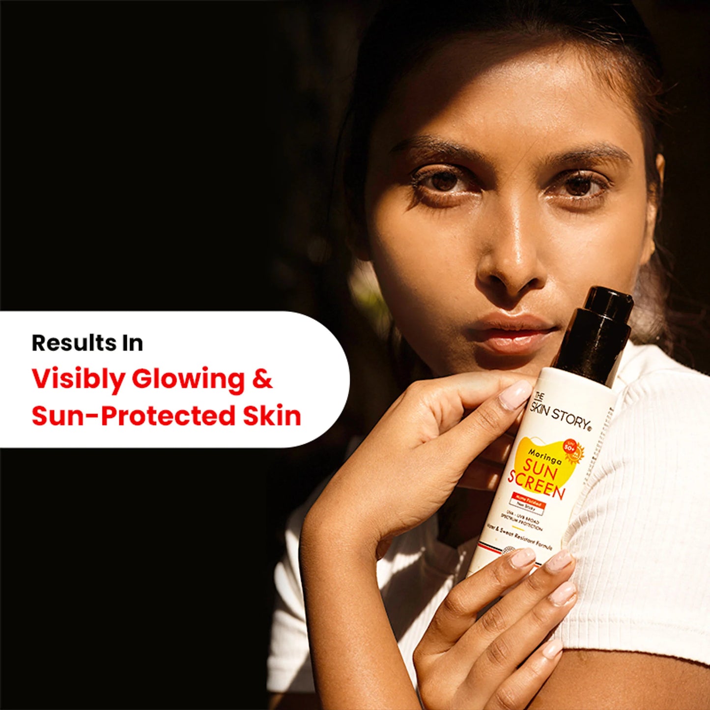The Skin Story Moringa Face Sunscreen SPF 50+ PA+++ For Detan - 100 gm