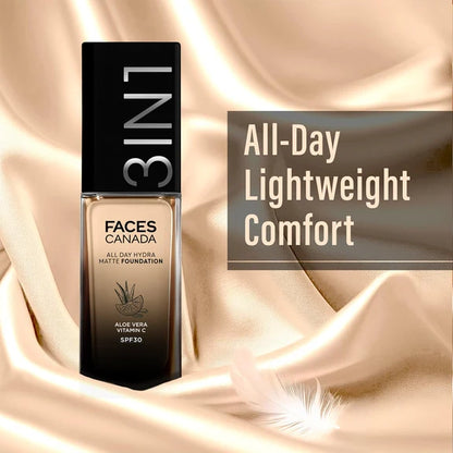 Faces Canada All Day Hydra Matte 3-in-1 Foundation-Soft Sand 041 - 30 ml