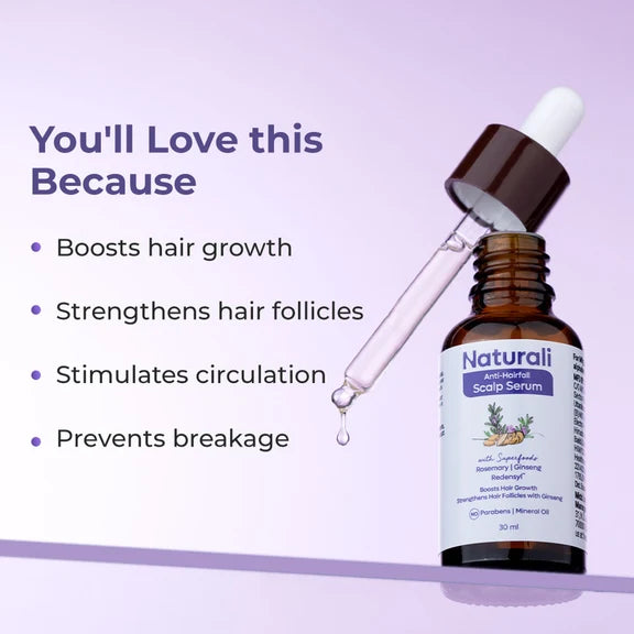 Naturali Anti-Hairfall Scalp Serum with Rosemary, Ginseng & Redensyl - 30 ml