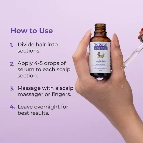 Naturali Anti-Hairfall Scalp Serum with Rosemary, Ginseng & Redensyl - 30 ml