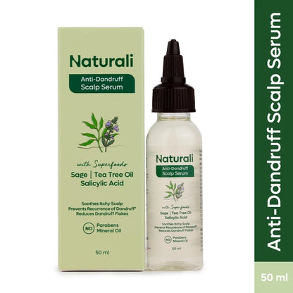 Naturali Anti-Dandruff Scalp Serum with Sage,Tea Tree Oil & Salicylic Acid - 50 ml