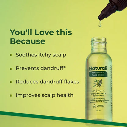 Naturali Anti-Dandruff Scalp Serum with Sage,Tea Tree Oil & Salicylic Acid - 50 ml