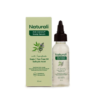 Naturali Anti-Dandruff Scalp Serum with Sage,Tea Tree Oil & Salicylic Acid - 50 ml