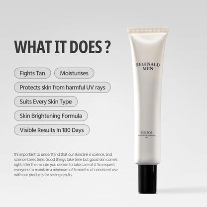 Reginald Men Sunscreen SPF 50 PA++++ | Brightening & Moisturizing Sun Protection