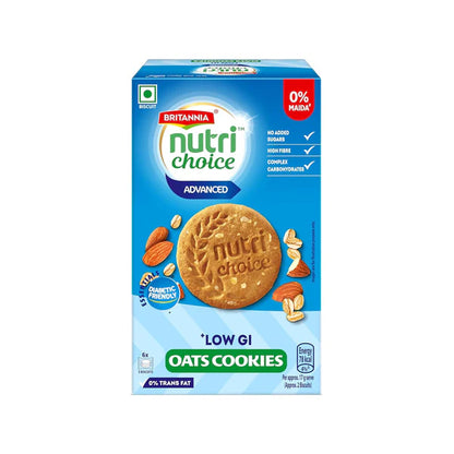 Britannia NutriChoice Essentials Oats Cookies - No Added Sugar - 150 gm