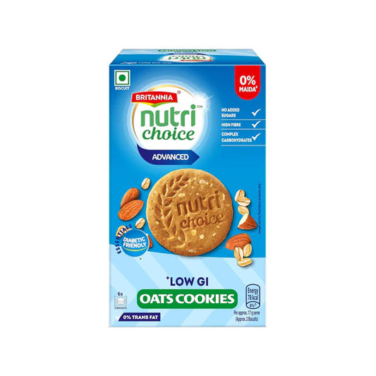 Britannia NutriChoice Essentials Oats Cookies - No Added Sugar - 150 gm