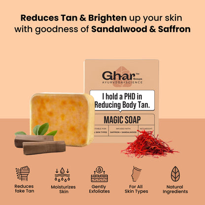 Ghar Soaps Sandalwood & Saffron Magic Soaps For Bath