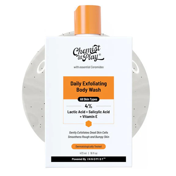 Chemist At Play Exfoliating Body Wash, 4% (Salicylic Acid, Vitamin E and Lactic Acid)
