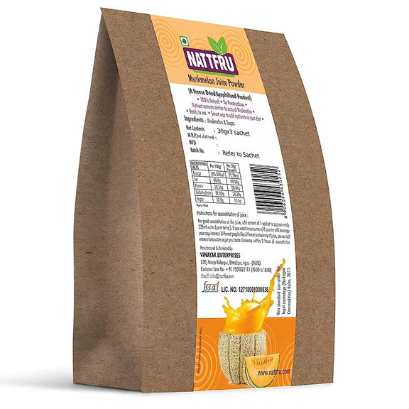 Nattfru Muskmelon Juice Powder - 90g (3 Packs X 30g each- Inside)