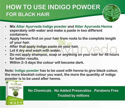 Attar Ayurveda Henna Powder, Indigo Powder Combo Pack - Combo Pack