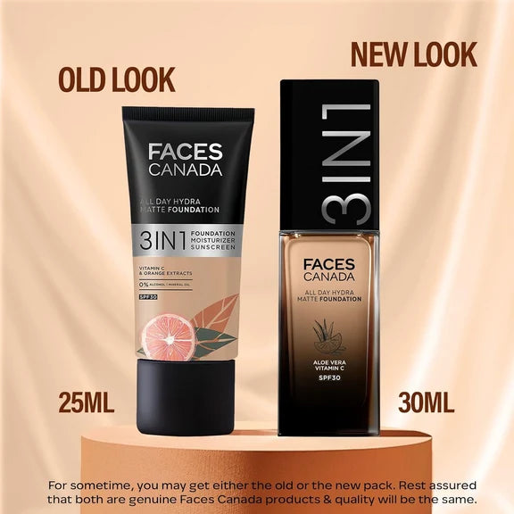 Faces Canada All Day Hydra Matte 3-in-1 Foundation-Soft Sand 041 - 30 ml