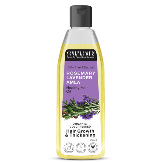 Soulflower Pure & Natural Rosemary Lavender Healthy Hair Oil
