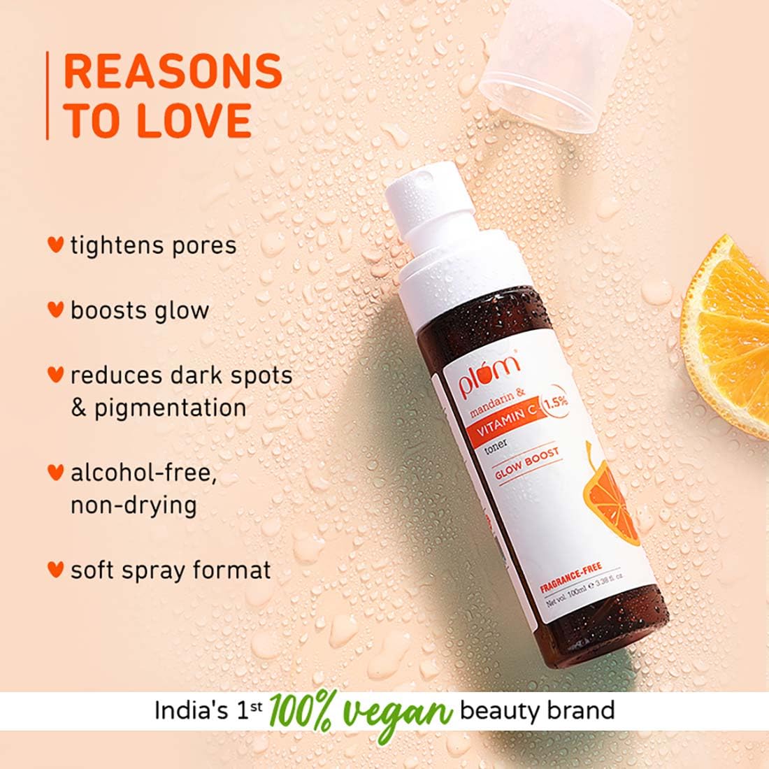 Plum 1.5% Vitamin C Toner with Mandarin for Glowing Skin - 100 ml