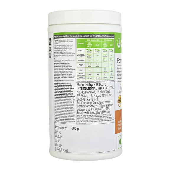 Herbalife Formula 1 Nutritional Shake Mix - Banana Caramel Flavour - 500 gm