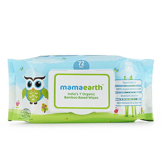 Mamaearth India's 1st Organic Bamboo Based Wipes  - 72 Wipes