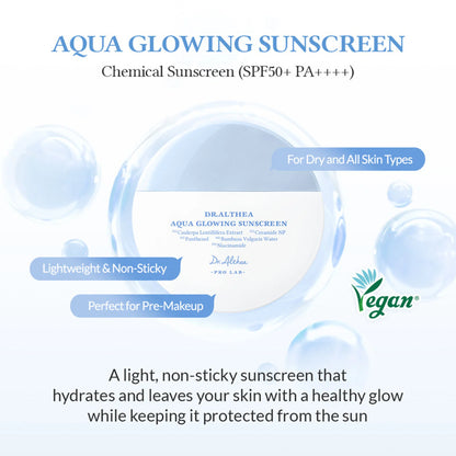 Dr.Althea Aqua Glowing Sunscreen: Hydrating & Luminous Sun Cream with SPF 50+ PA++++ - 45 ml