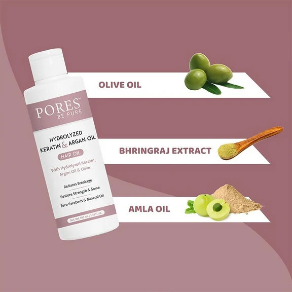 Pores Be Pure Keratin & Argan Hair Oil - 100 ml