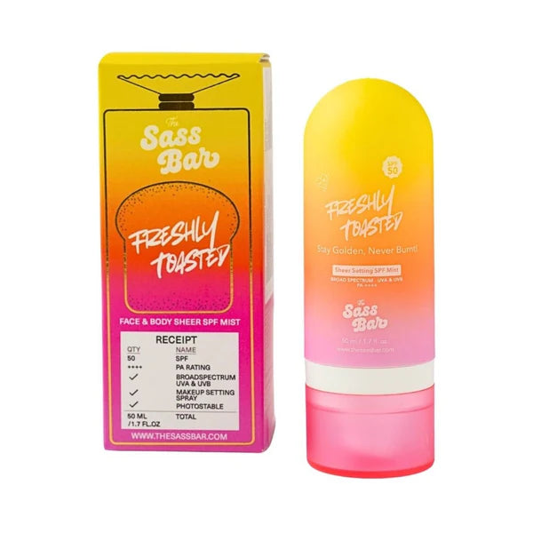 The Sass Bar Freshly Toasted Sheer Setting SPF Face & Body Mist - 50 ml