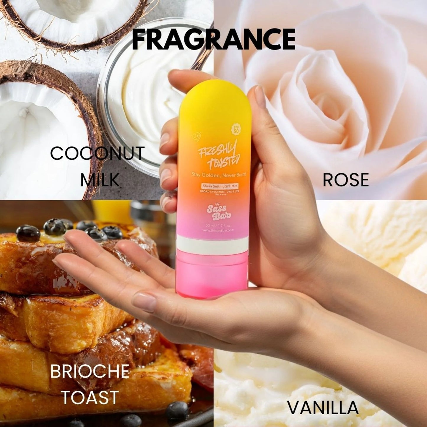 The Sass Bar Freshly Toasted Sheer Setting SPF Face & Body Mist - 50 ml
