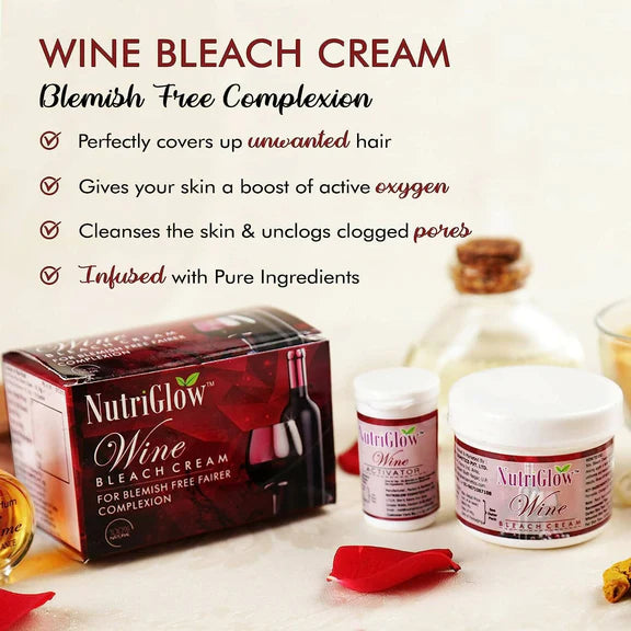 NutriGlow Wine Bleach Cream With Grape Extracts - 43 gm