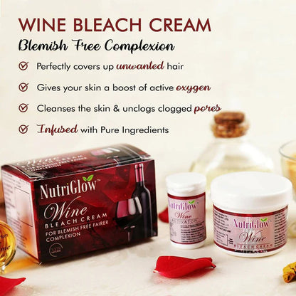 NutriGlow Wine Bleach Cream With Grape Extracts - 43 gm