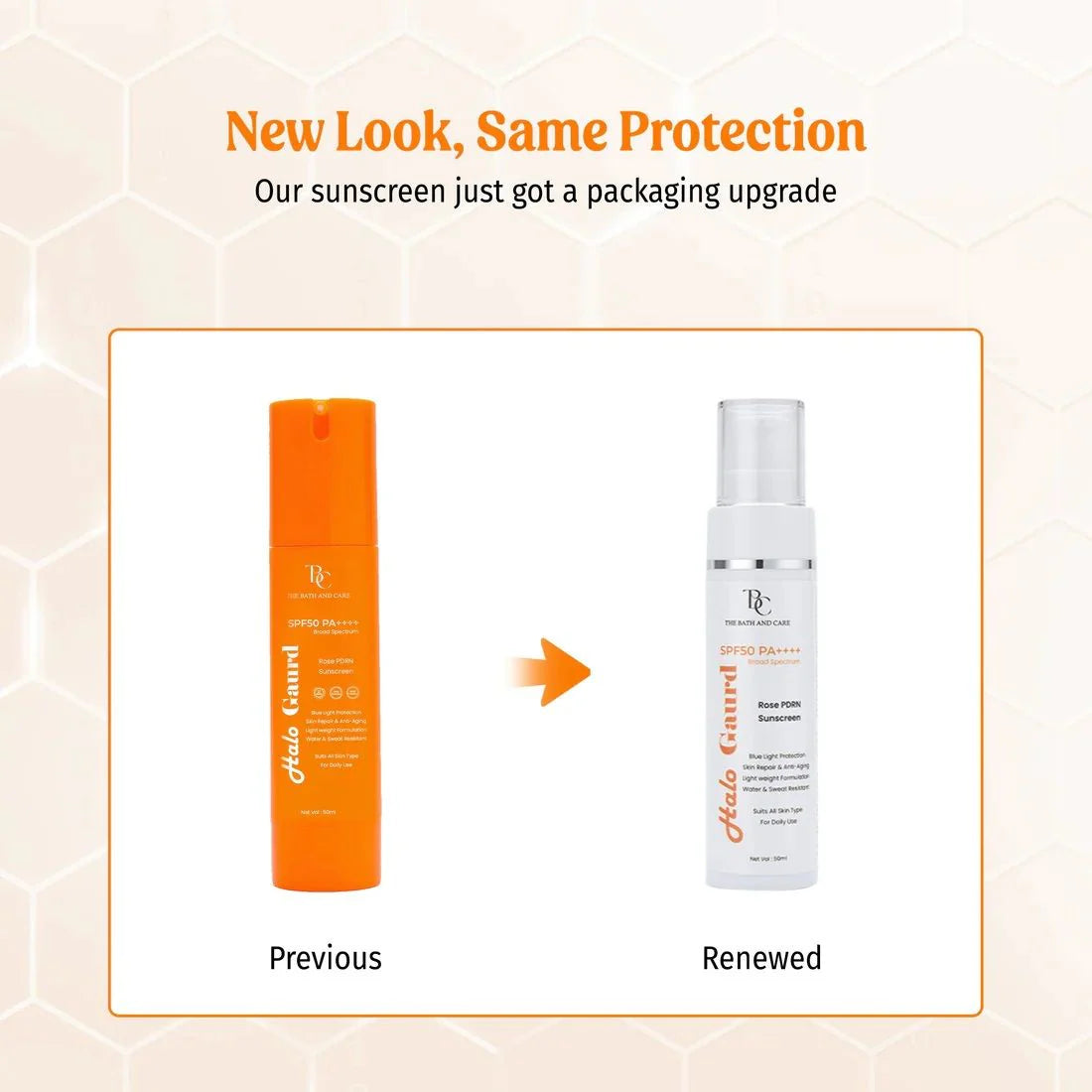 TBC - The Bath and Care Halo Guard Hydrating Sunscreen Broad Spectrum SPF 50 PA++++ - 50 ml