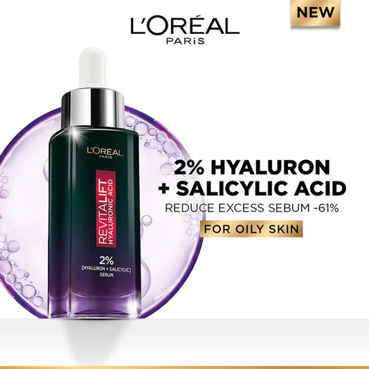 L’Oréal Paris Revitalift Hyaluronic Acid Oil Control Serum 2% Hyaluronic Salicylic Acid, Shine Free - 15 ml