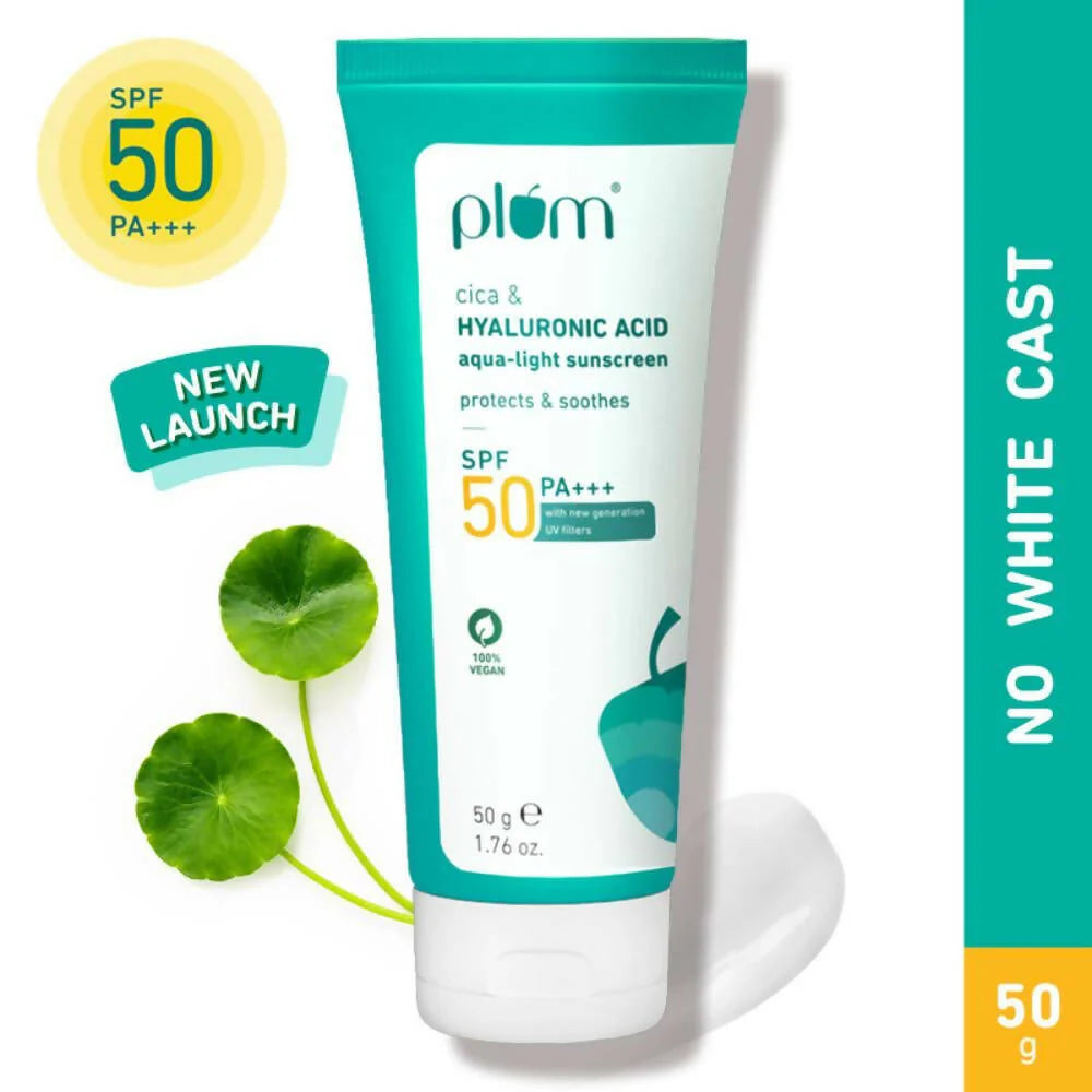 Plum Cica & Hyaluronic Acid SPF 50 PA+++ Sunscreen - 50 gm