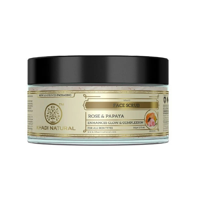 Khadi Natural Rose & Papaya Face Scrub Reduce Acne & Pimple - 50 gm