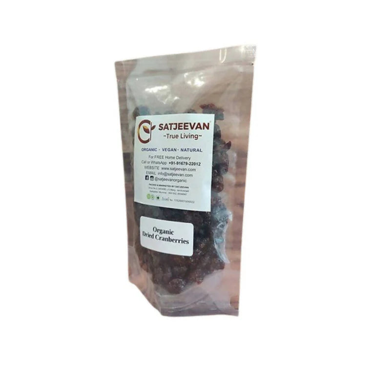 Satjeevan Organic Dried Cranberries - 200 gm
