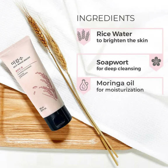 The Face Shop Rice Water Bright Foaming Cleanser - Korean Skincare