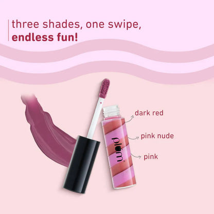 Plum Soft Swirl Lip Gloss 3 Shades In 1 & 123 Watermelon Coulis - 2 ml