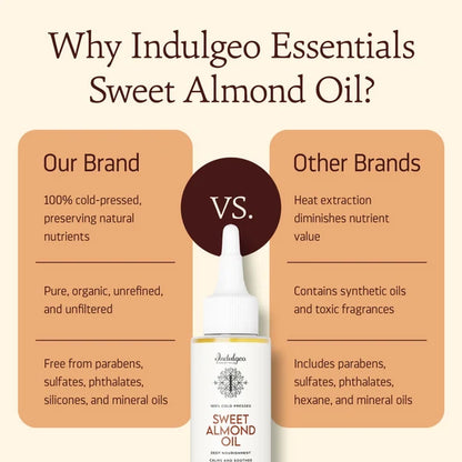Indulgeo Essentials Cold Pressed Sweet Almond Oil - 100 ml