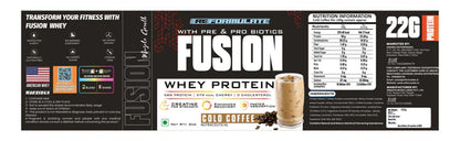 Reformulate Fusion Whey Protein With Pre & Pro Biotics I Muscle Growth I 58G Protein | 379 Kcal Energy - Cold Coffee - 2 kg