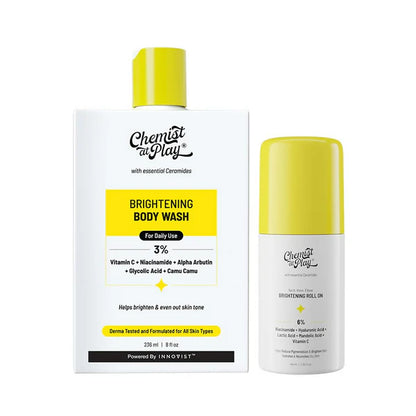 Chemist at Play Brightening Roll On And Body Wash For Glowing Skin Combo Kit - combo