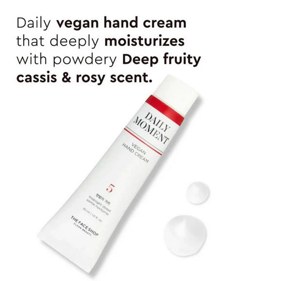 The Face Shop Non-Greasy Vegan Hand Cream - Midnight Street With Hyaluronic Acid - 30 ml