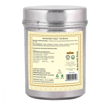 Khadi Natural Nut Brown Henna Herbal Hair Color - 150 gm