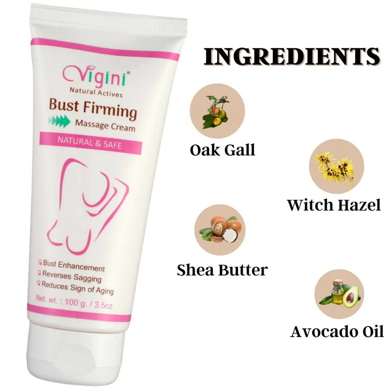 Vigini Natural Actives Breast Bust Body Shaping Toner Firming Tightening Growth Oil Cream - 100 gm