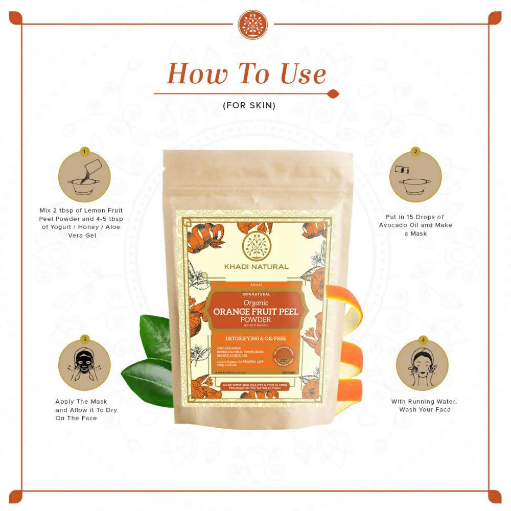 Khadi Natural Organic Orange Fruit Peel Powder - 100 gm