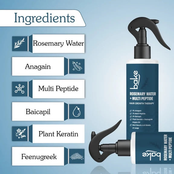 Bake Rosemary Water Hair Growth Spray with Multi Peptides - 100 ml