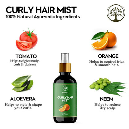 Ivory Natural Curly Hair Mist - Revitalize, Define, And Nourish Your Curly Hair - 200 ml