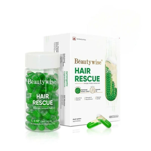 Beautywise Hair Rescue - Keratin & Biotin in Avocado Oil - Dual-Action Capsules - 60 caps