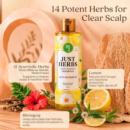 Anti Dandruff Shampoo | Lemon, Bhringraj & 12 Herbs