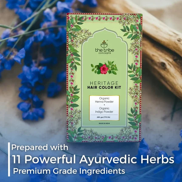 Hair Colour Kit - Herbal Hair Dye with Premium grade ingredients for Long-lasting Black Colour