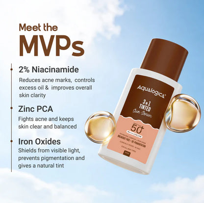 Aqualogica 3-in-1 Tinted Sun Serum