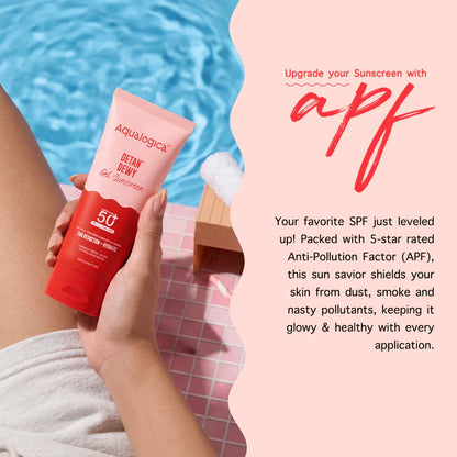 Aqualogica Detan+ Dewy Gel Sunscreen SPF 50+ PA++++ with 2% Kojic-Hyaluron Complex™ & Wild Berries