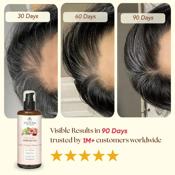 90 Day Miracle Hair Oil for hairfall, thicker hair growth & frizz control